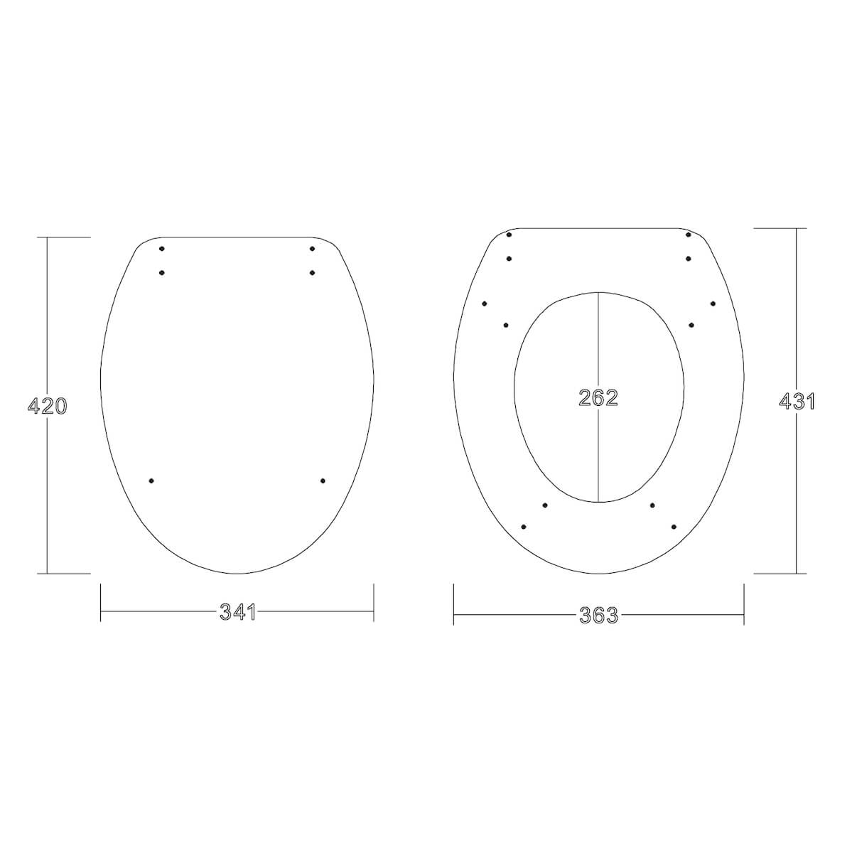 Vinyl Wrap MDF Seat Soft Close Top Fix - High Gloss White WOODSEAT001_2