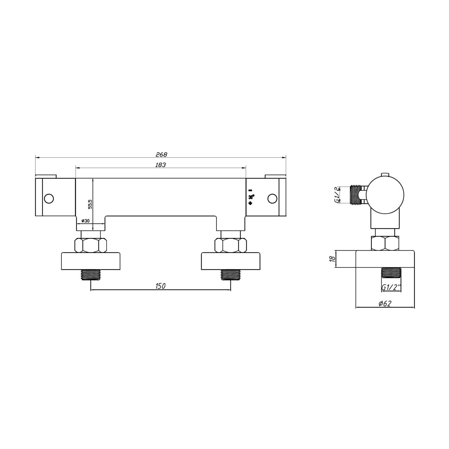 Middleton Round Exposed Shower Valve WRAS Approved Shower Valve BARVALVE002_3