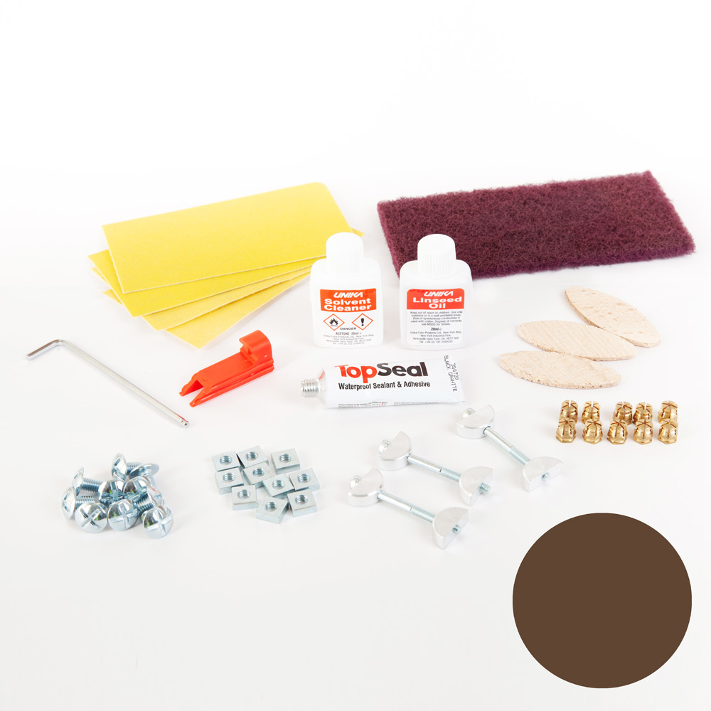 Solid Laminate Worktop Installation Kit - Single Joint - Walnut 